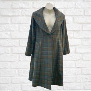 OUTLANDER TARTAN PLAID WOOLEN FIT & FLARE COAT